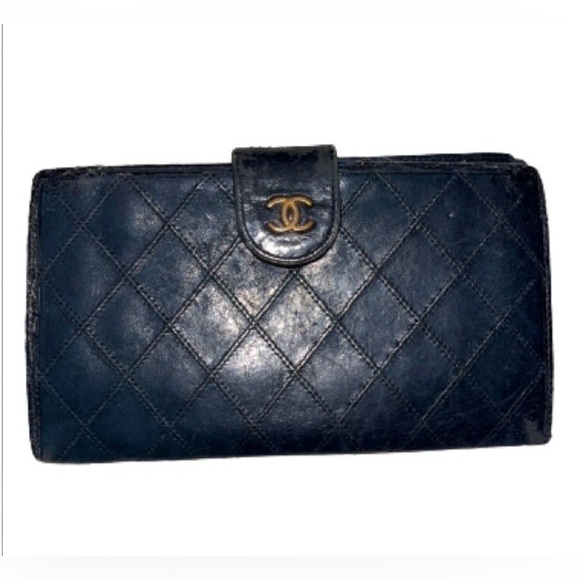 SOLD Authentic WOC Large Timeless Wild Stitch Chanel Leather Wallet Snap Closure - Picture 13 of 15